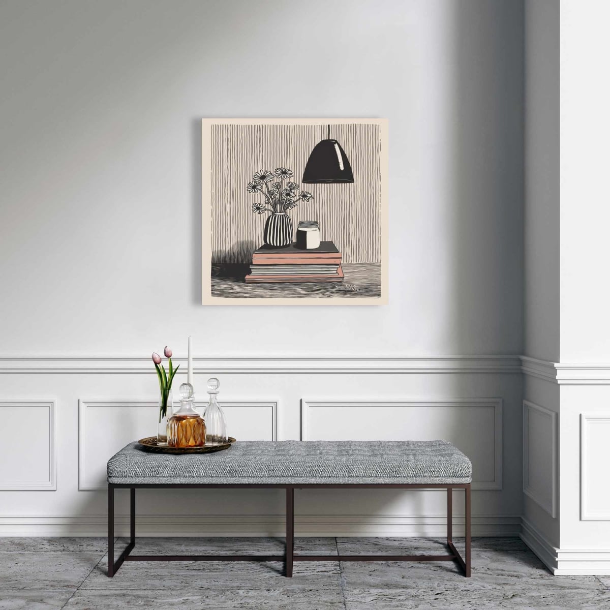 C1RC2424I06CNO 24 x 24 in. On Top - Black Still Life Canvas for Elegant Home Decor