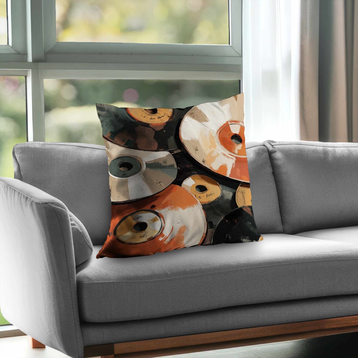 C1PC2626CI1Z1S 26 x 26 in. Disks White Musical Poly Twill Throw - Home Decor Accent