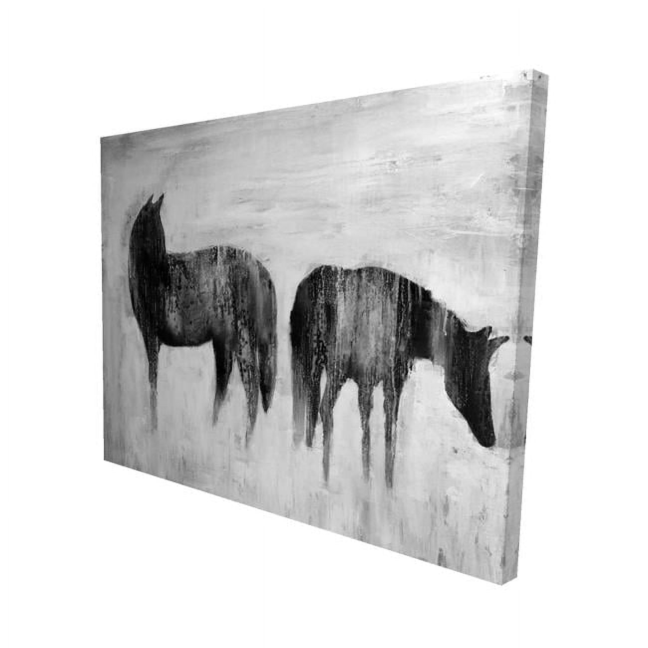16 x 20 in. Horses Silhouettes in the Mist-Print on Canvas