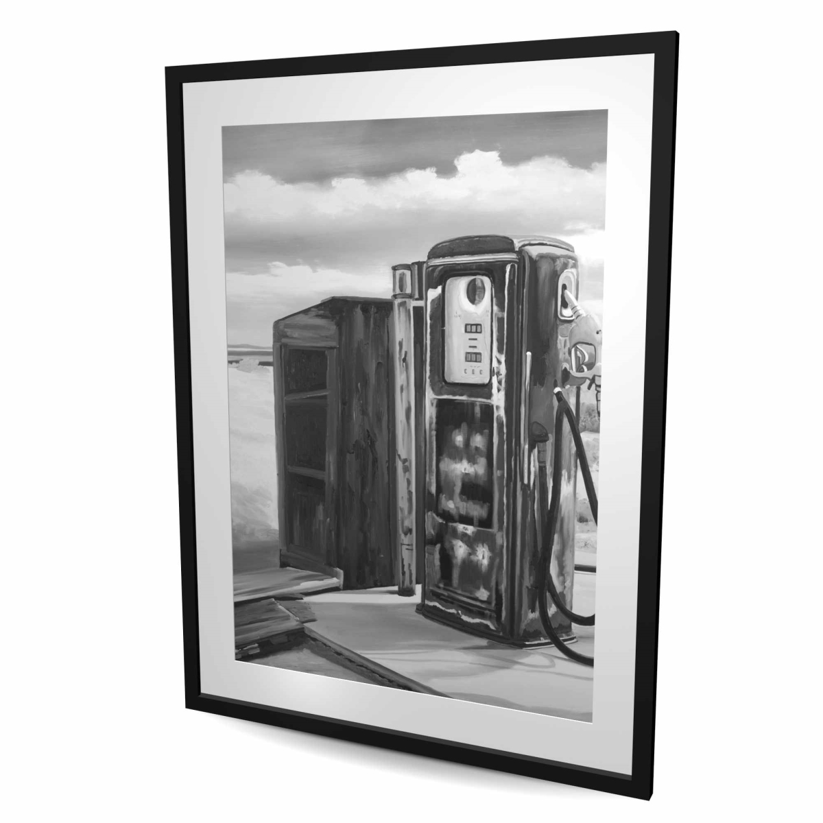 C1FM3648MM86MM 36 x 48 in. Old Gas Pump Monochrome Still Life Print - Home Decor Art