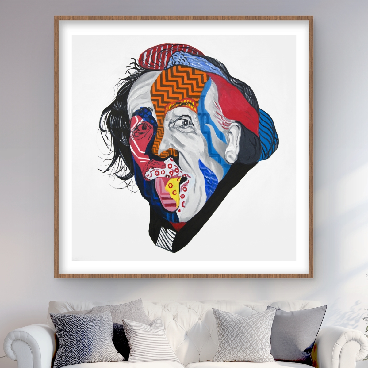 C1FM4848F205YX 48 x 48 in. Abstract Albert Einstein - Contemporary Man Cave Print Decor