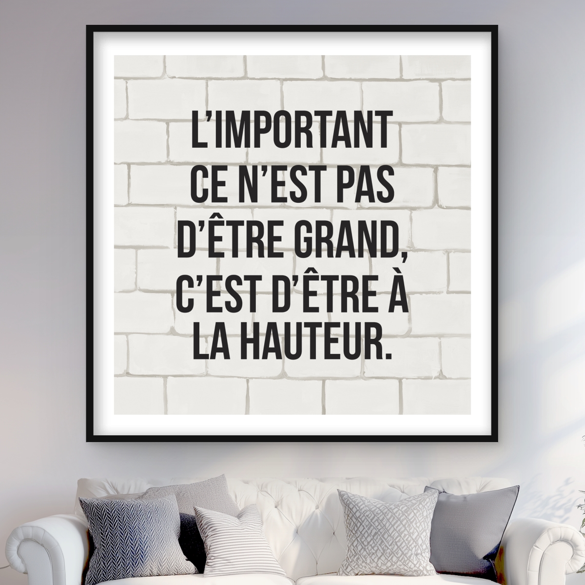 C1FM4848G0QOPR 48 x 48 in. L-Important Ce Nest Pas Detre Grand - Beige Office Print