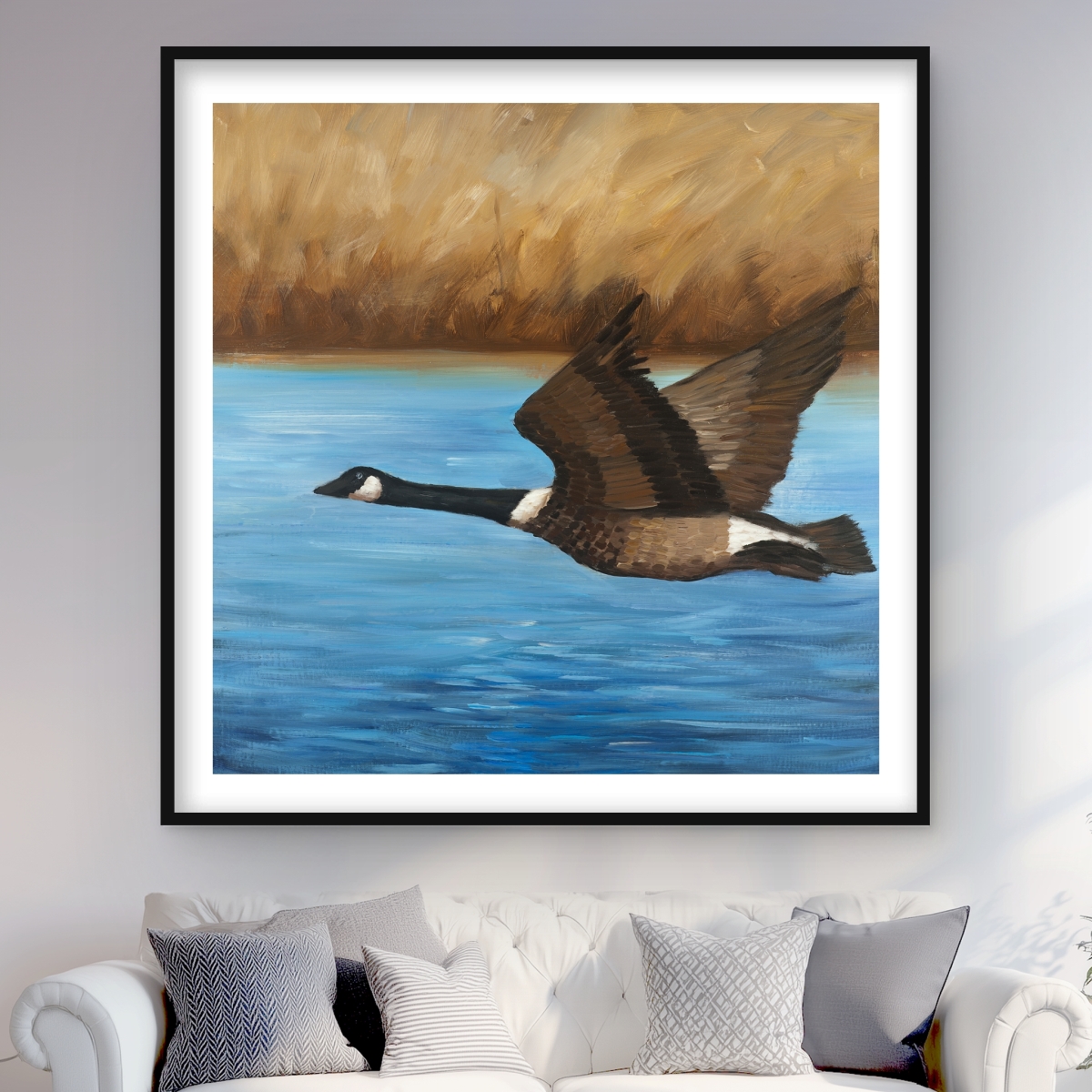 C1FM4848GKPCQD 48 x 48 in. Canada Goose - Rustic Landscapes Framed Matted Print - Decor