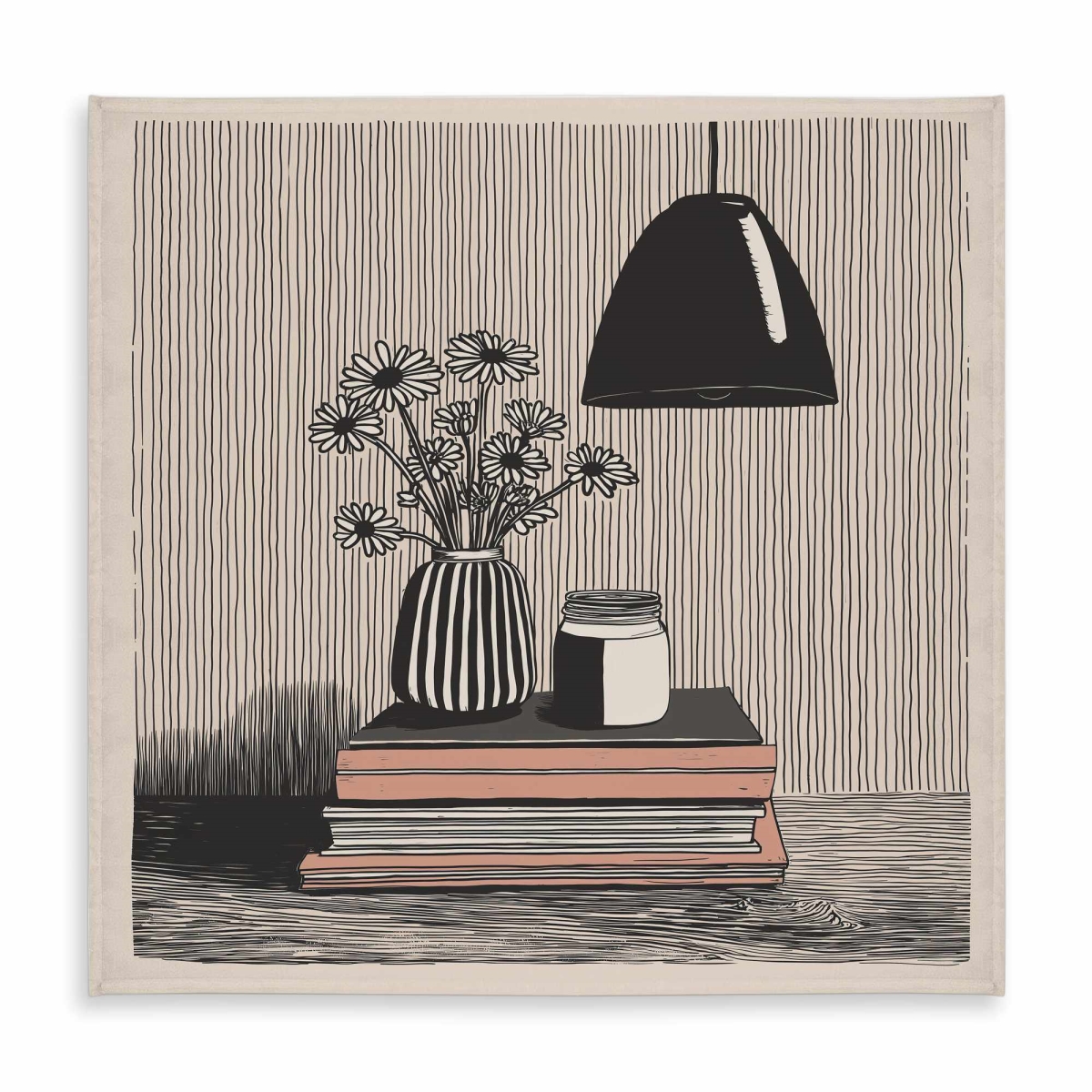Picture of Begin Home Decor C1TC5858DCBMR9 58 x 58 in. On Top Still Life Black Tablecloth for Indoor Outdoor Decor