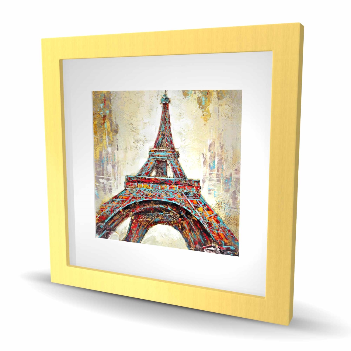 C1FM16166Y4UB1 16 x 16 in. Abstract Eiffel Tower - Framed Matted Print for Home Decor