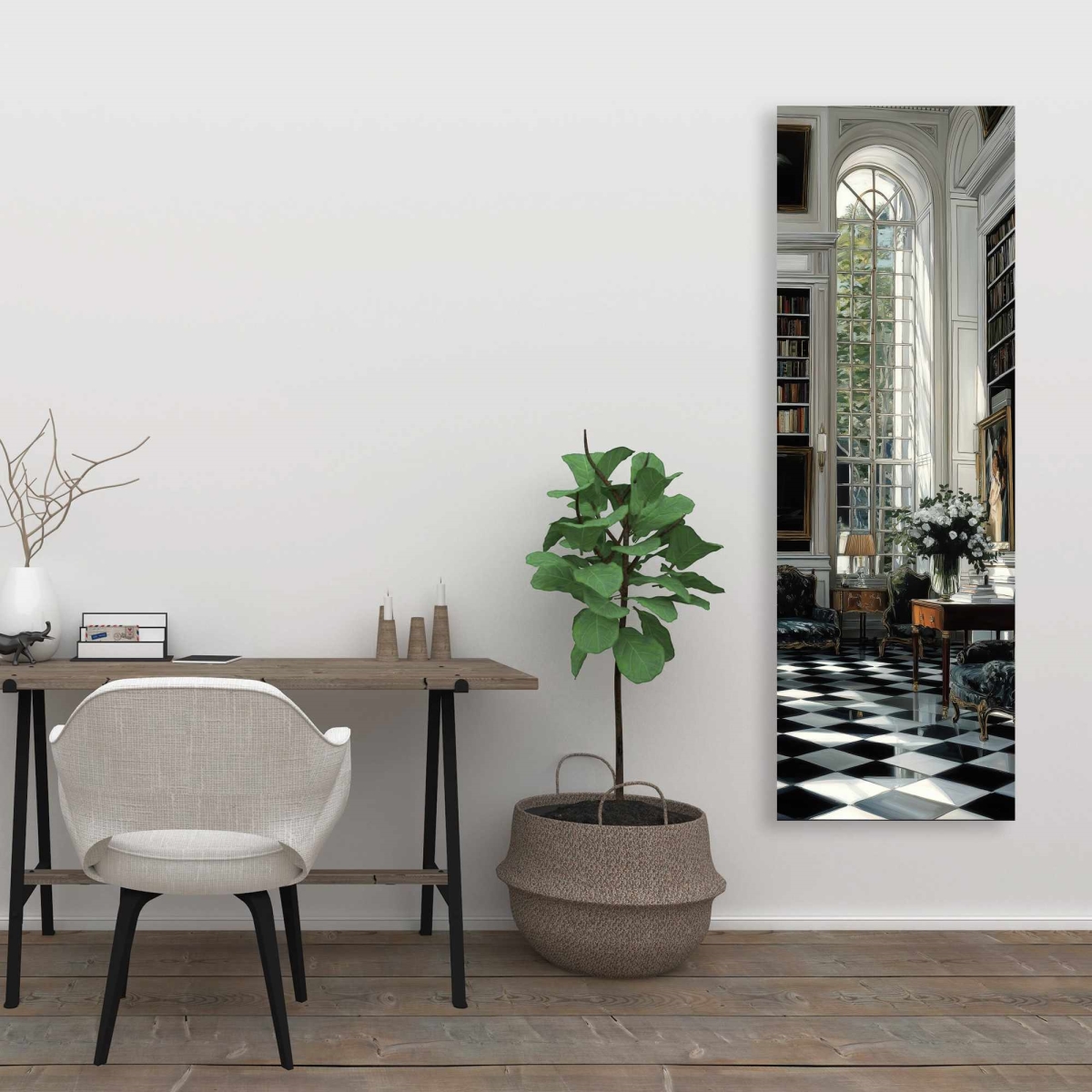 C1RC2060WZ3925 20 x 60 in. The Study - Still Life Black Canvas for Home Decor