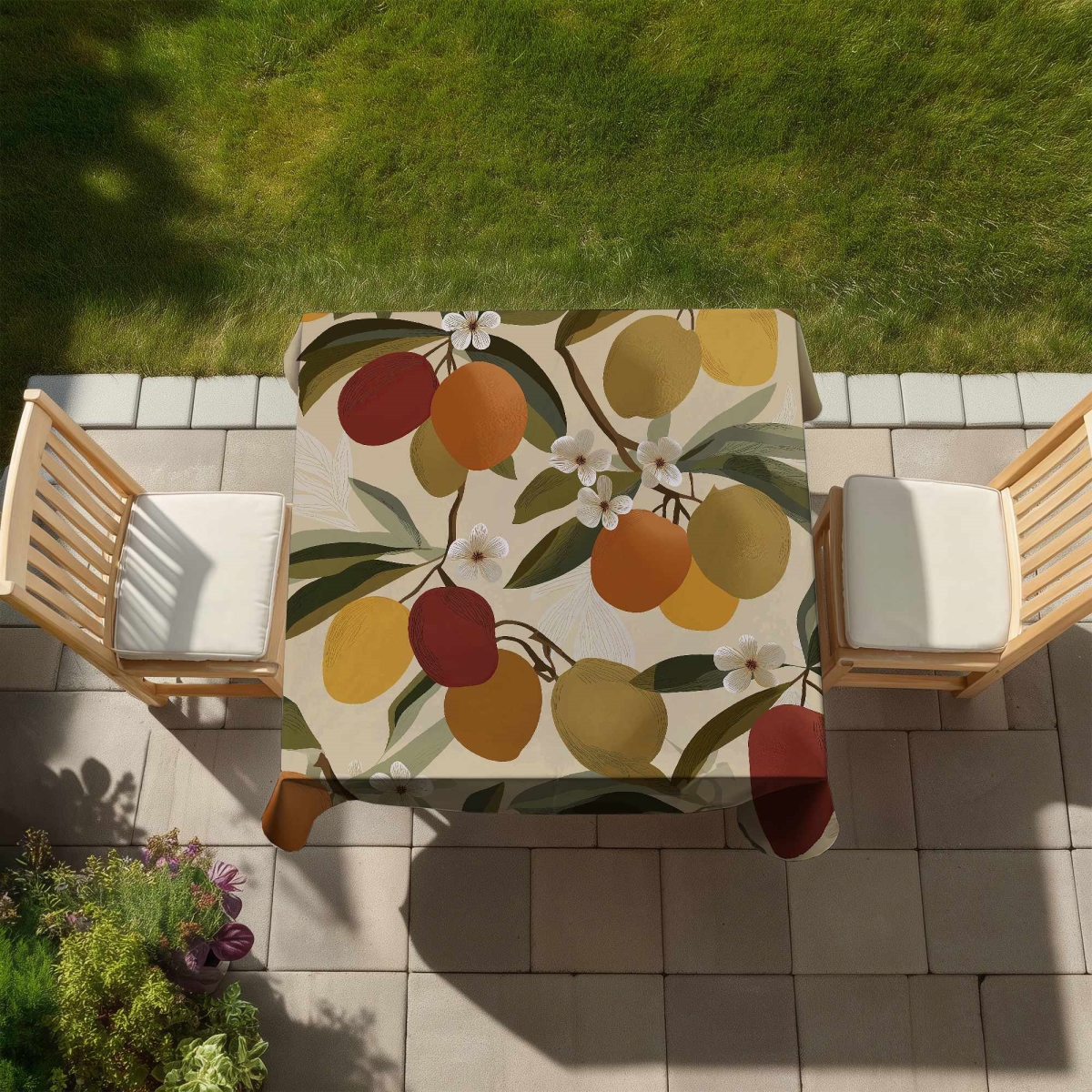 Picture of Begin Home Decor C1TC58582FI48R 58 x 58 in. Blooming Branches Beige Tablecloth - Floral Home Decor