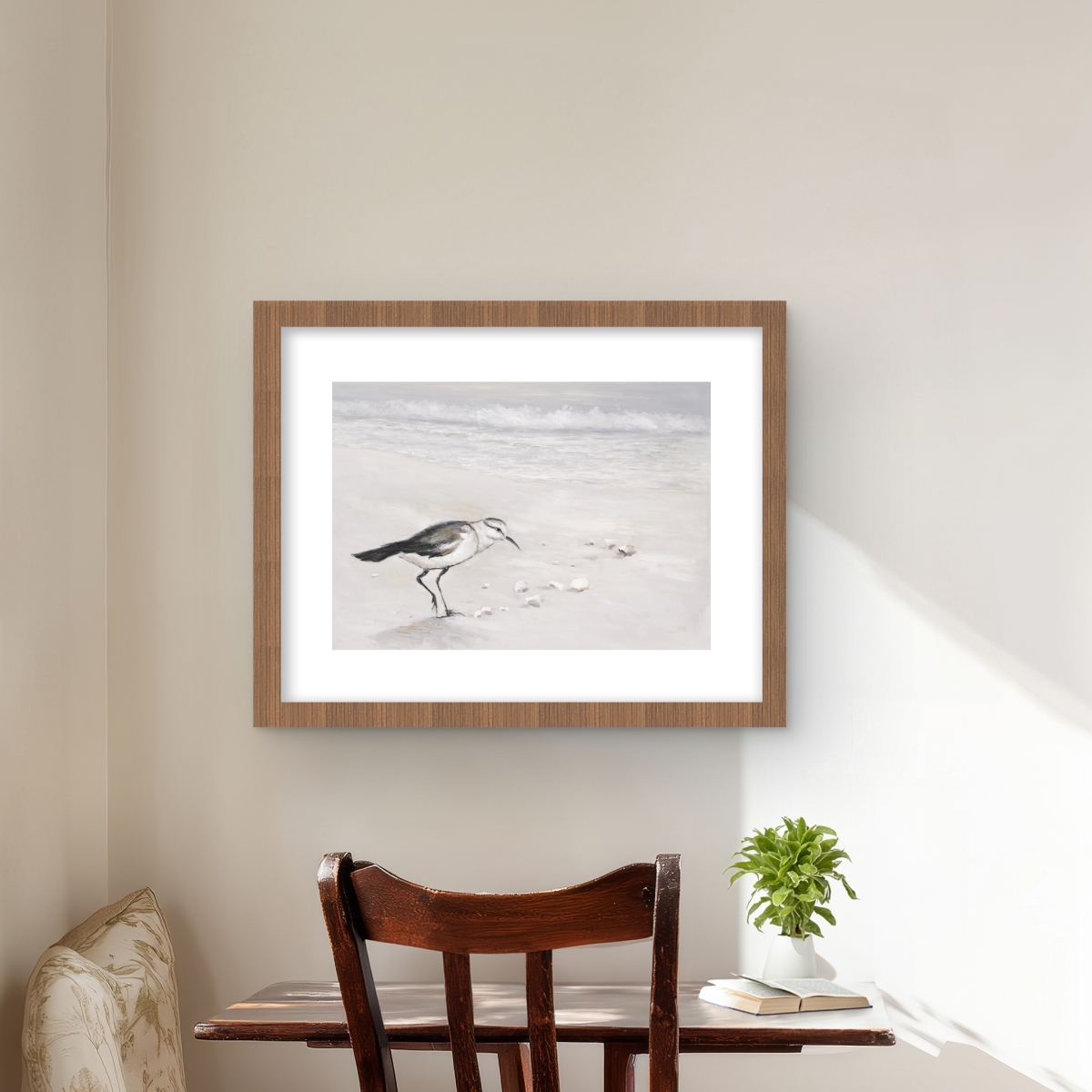 C1FM16200CILMO 16 x 20 in. Semipalmated Sandpiper Framed Matted Print - Coastal Decor