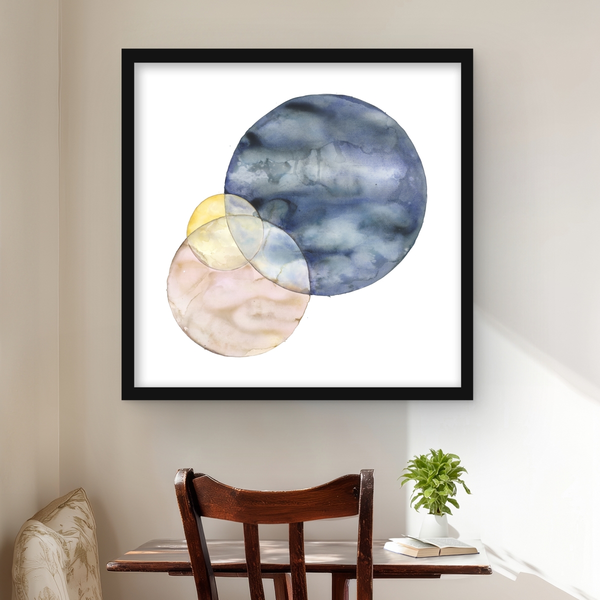 C1FM2424T9KJ8O 24 x 24 in. Circles - Patterns Office Framed Matted Print for Home Decor
