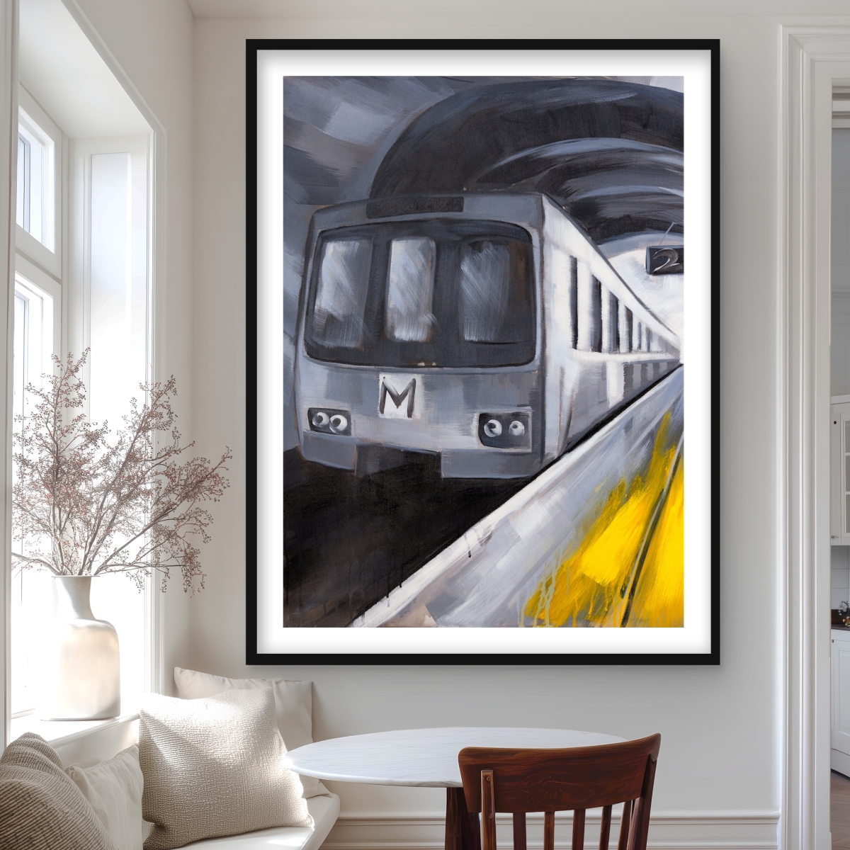 C1FM3648Z6DXQE 36 x 48 in. Subway - Blue Transportation Framed Matted Print for Decor