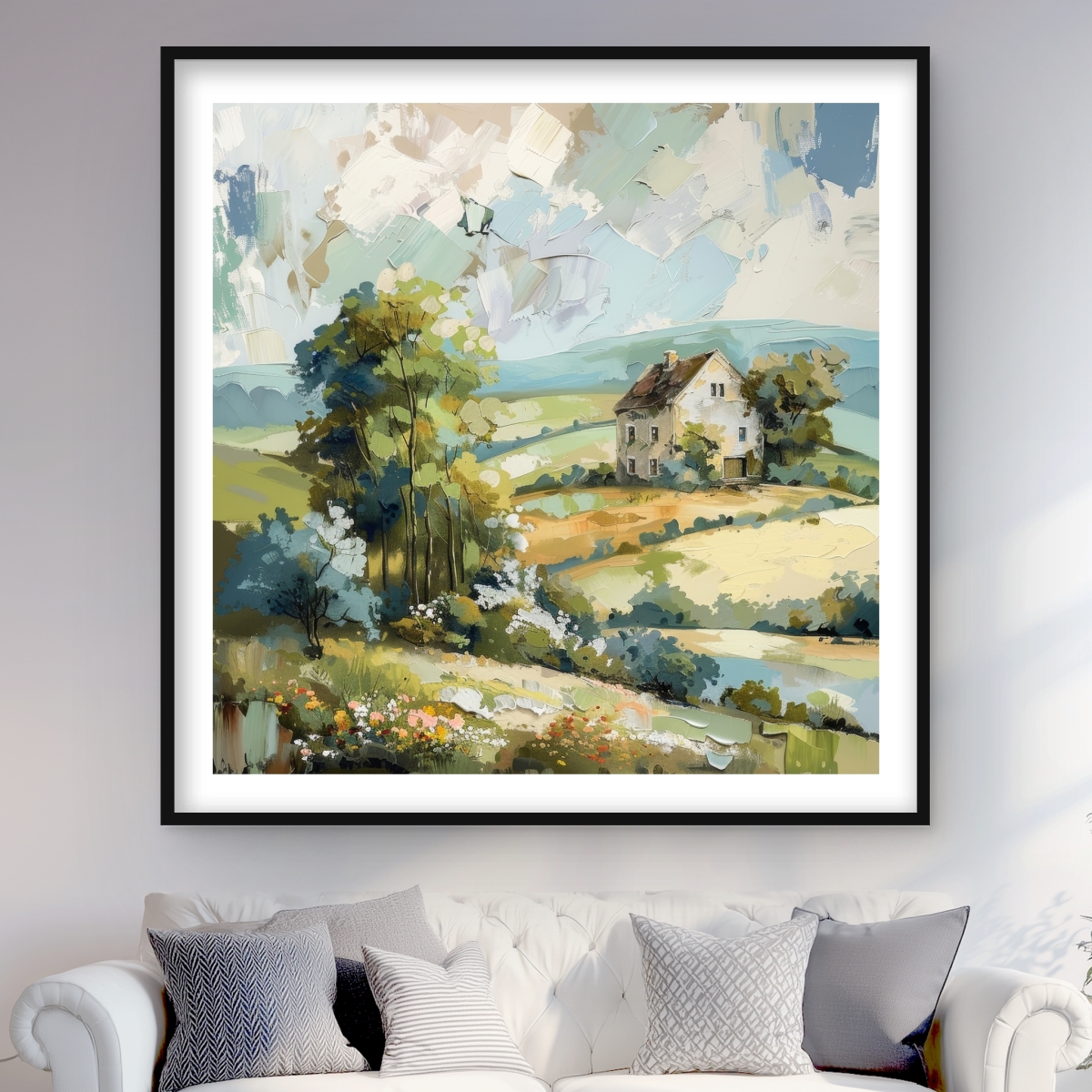 C1FM4848S3L0U4 48 x 48 in. On the Plain - Orange Framed Matted Print for Home Decor