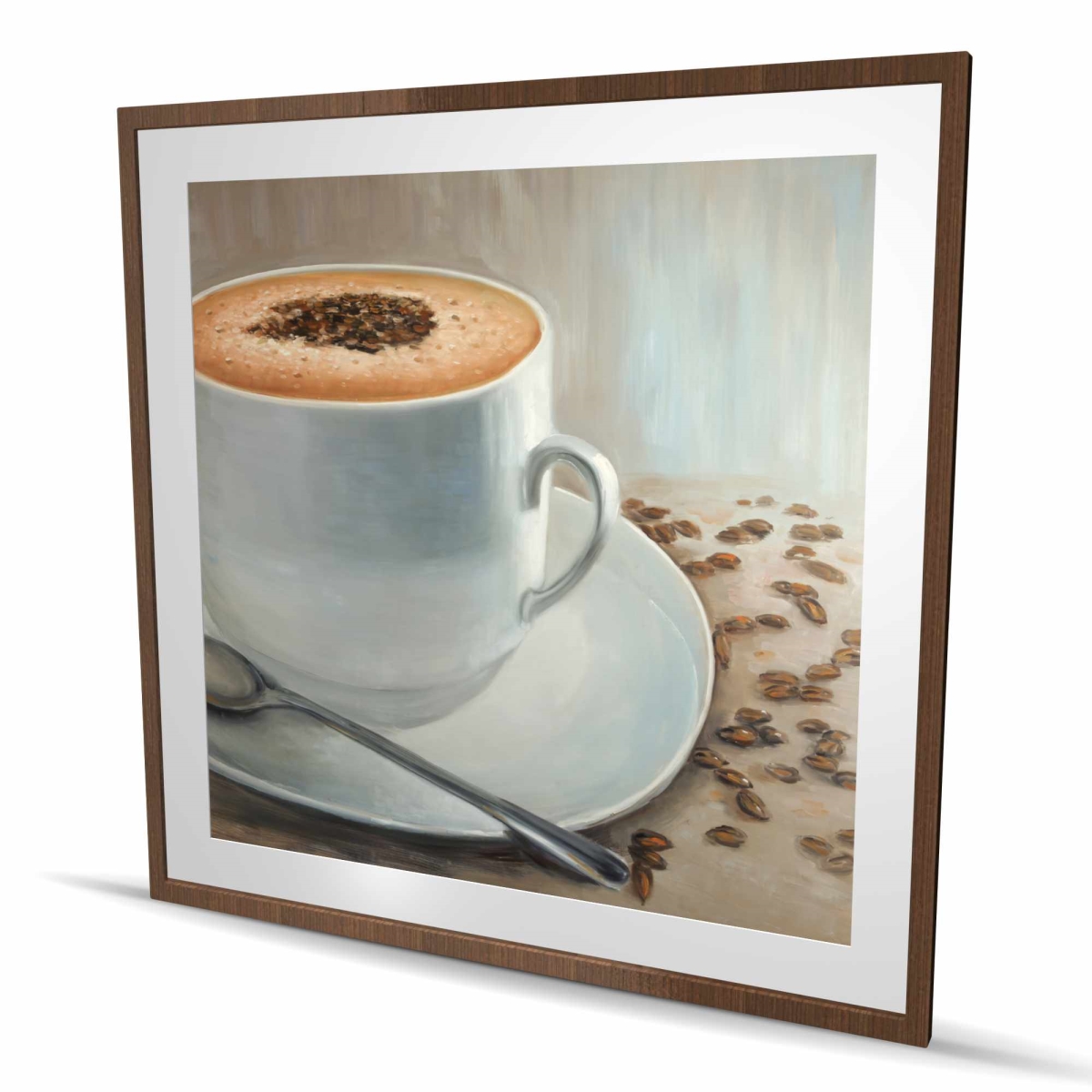 C1FM4848KEXEZD 48 x 48 in. Cappuccino Time - Framed Matted Print for Home Decor