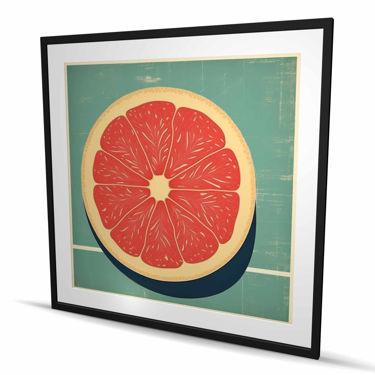 C1FM4848V346GH 48 x 48 in. Grapefruit - Yellow Framed Matted Print for Home Decor