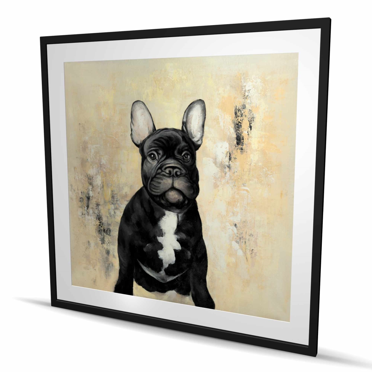 C1FM4848VRNCS1 48 x 48 in. French Bulldog Bedroom Dog Framed Matted Print - Home Decor