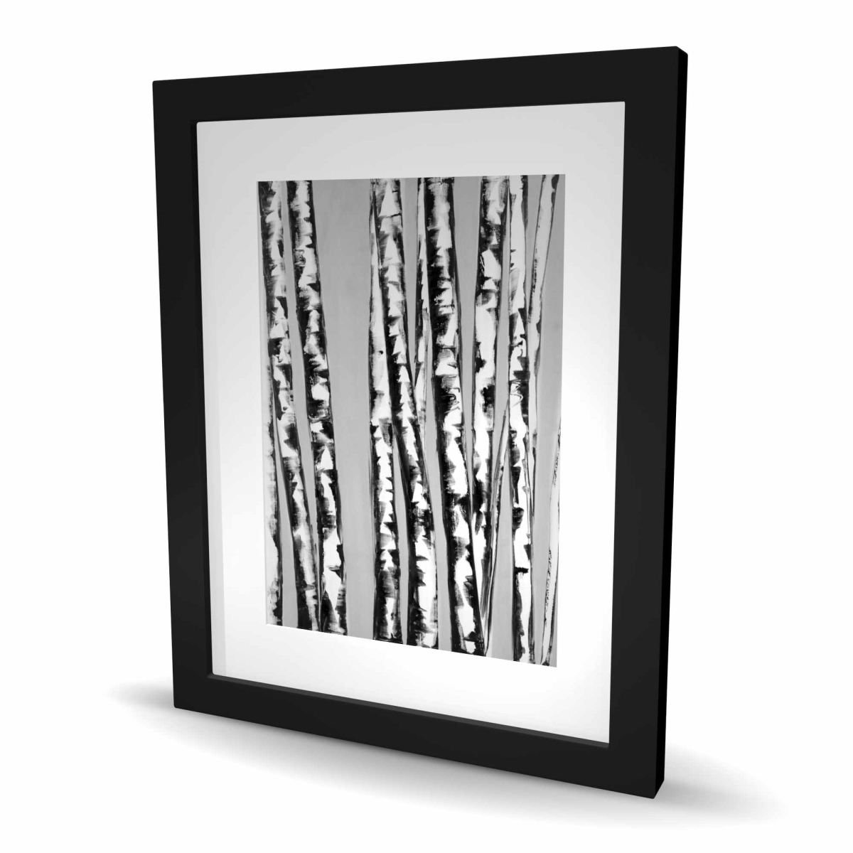 C1FM1620USR8OO 16 x 20 in. Birches Intersecting - Contemporary Black Framed Print Decor