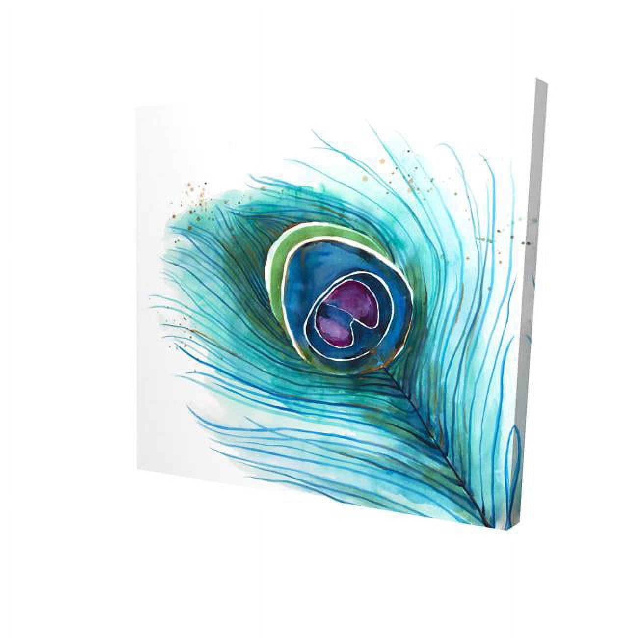8 x 8 in. Peacock Feather Closeup-Print on Canvas