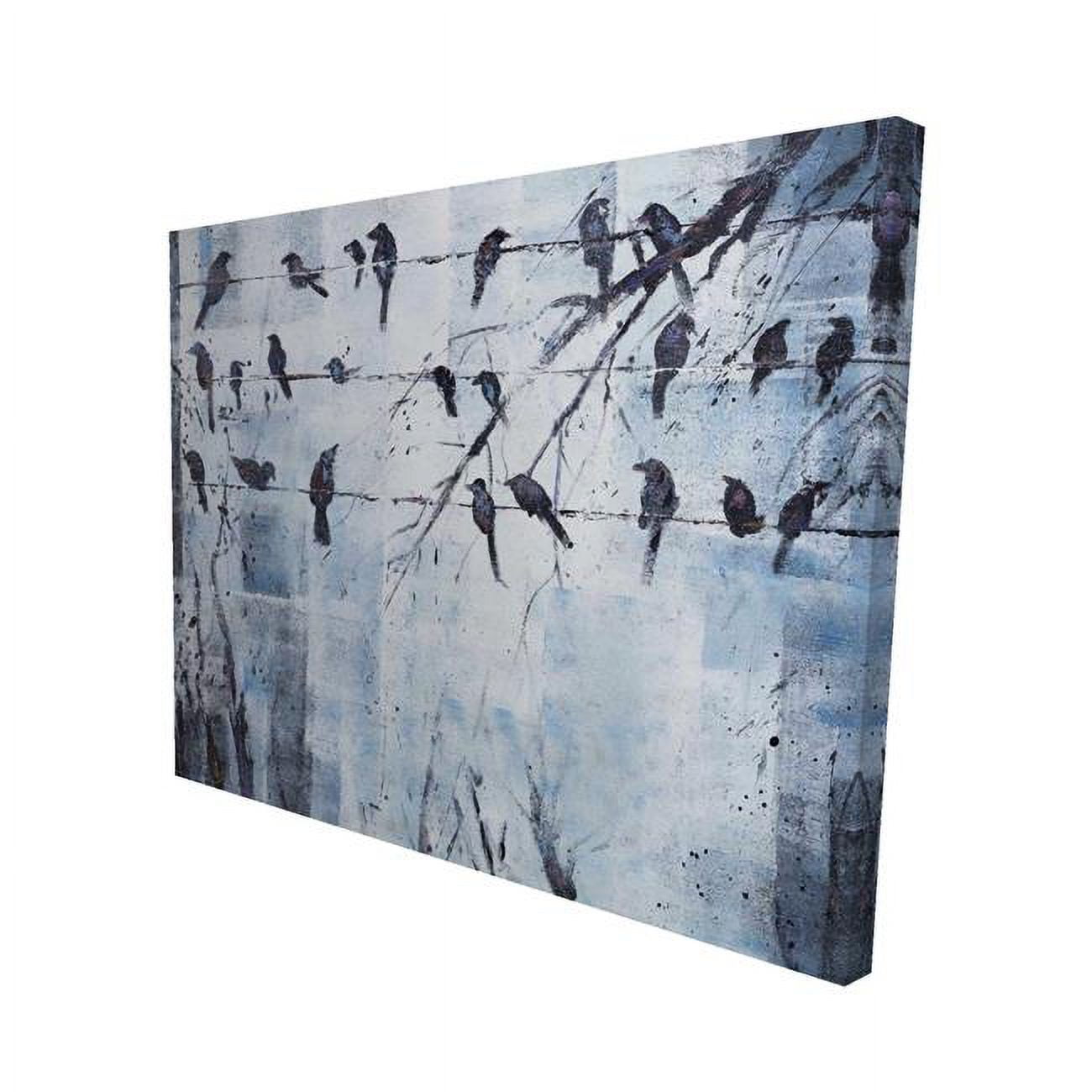 16 x 20 in. Abstract Birds on Electric Wire-Print on Canvas