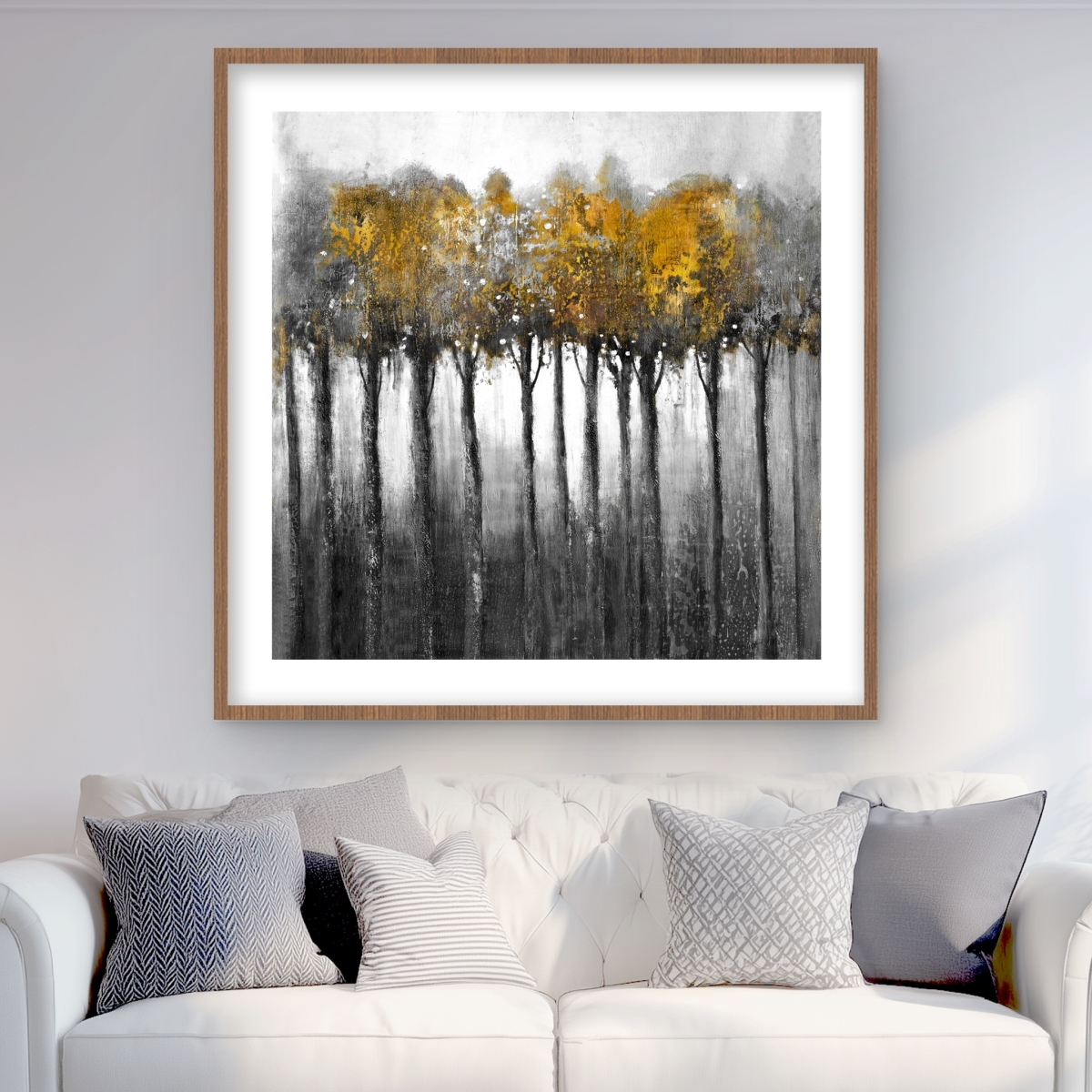 C1FM3636GIWSWR 36 x 36 in. Illuminated Forest - Trees Office Framed Matted Print Decor