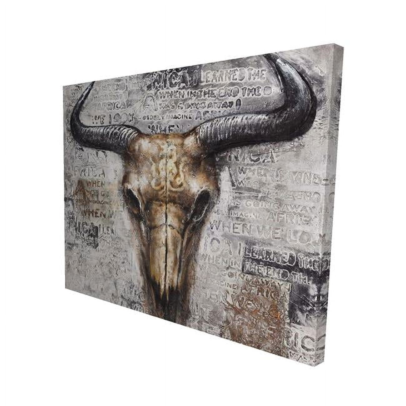 16 x 20 in. Bull Skull with Typography-Print on Canvas