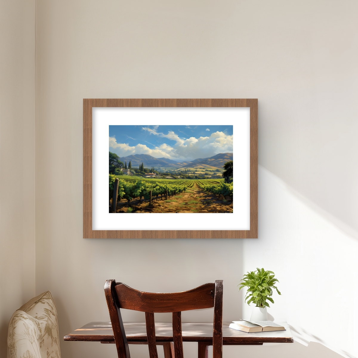 C1FM1620JONPC9 16 x 20 in. Exotic Farm - Blue Office Framed Matted Print for Home Decor