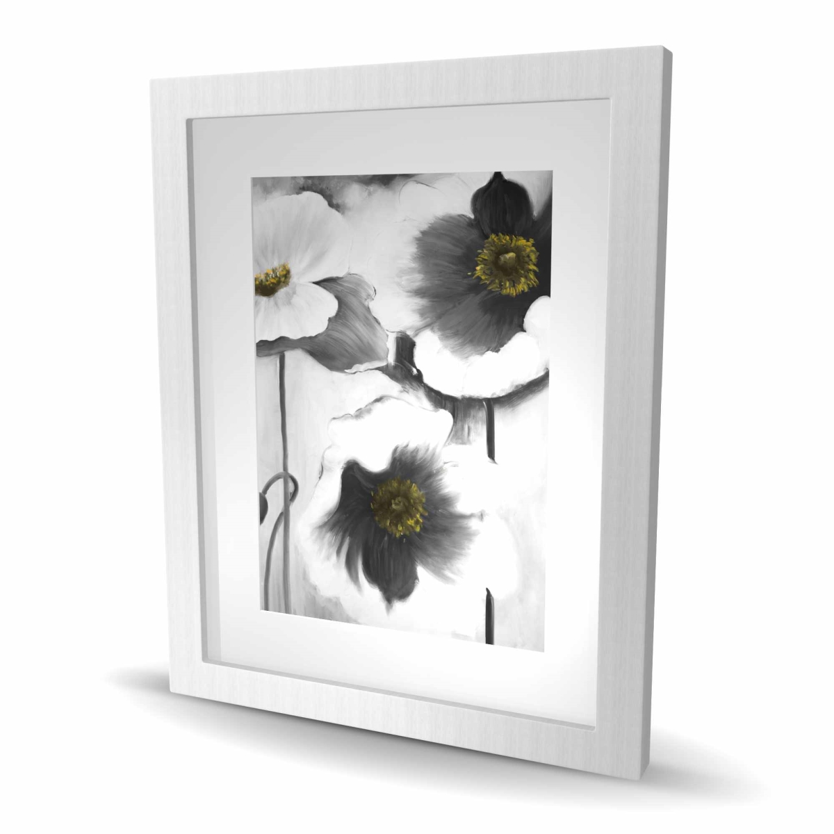 C1FM1620KRBZ4K 16 x 20 in. Black & White Flowers - Floral Print for Home Decor