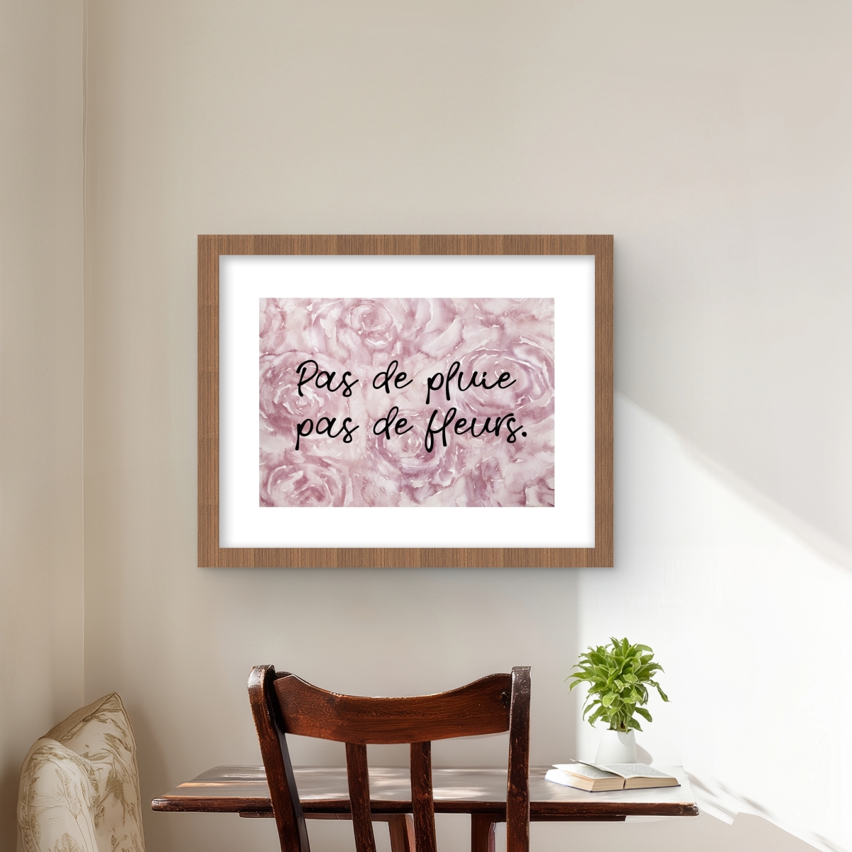 C1FM1620LE6LD4 16 x 20 in. Pas De Pluie Pas De Fleurs - Romantic Bedroom Matted Print