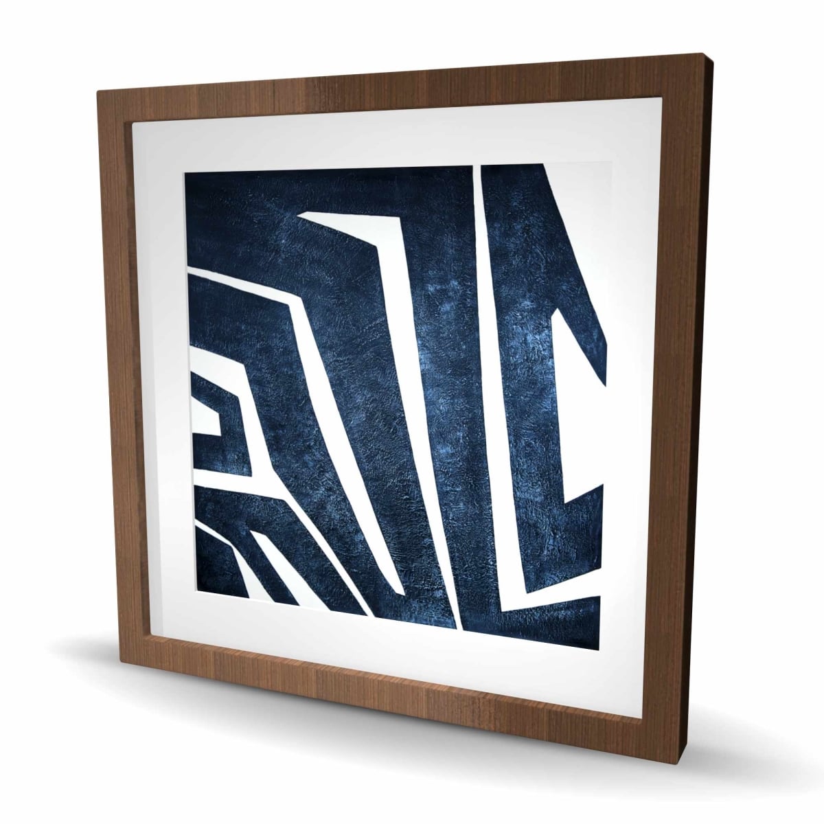 C1FM242473CK8Z 24 x 24 in. Blue Labyrinth - Modern Framed Matted Print for Home Decor