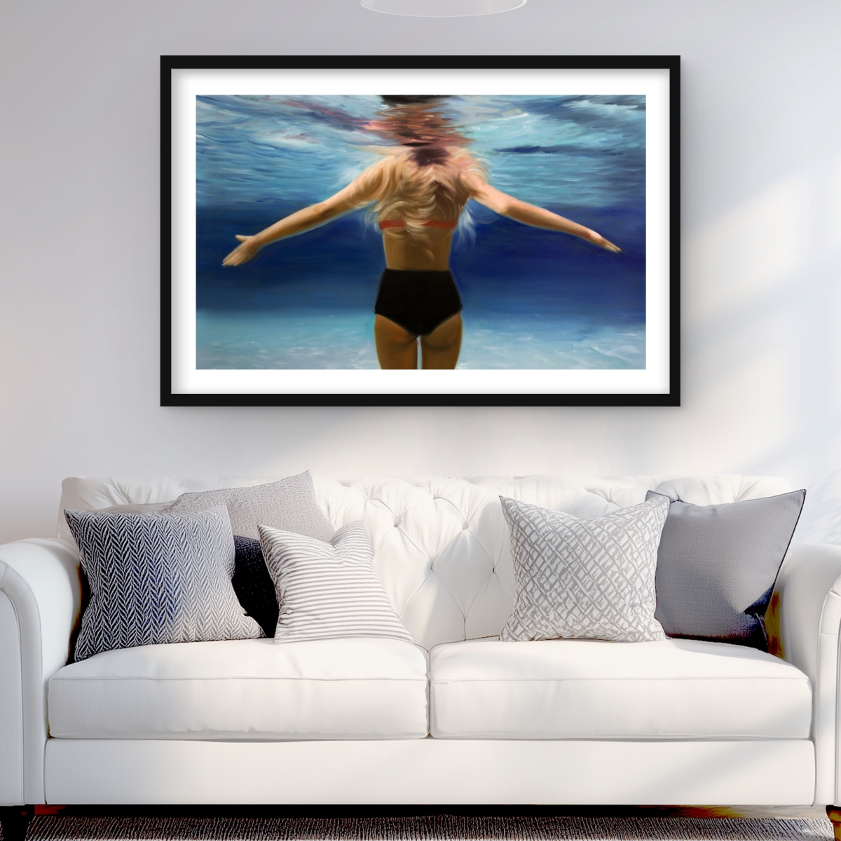 C1FM2436JOP9OS 24 x 36 in. Under the Sea - Bedroom Hyperrealist Framed Print for Decor
