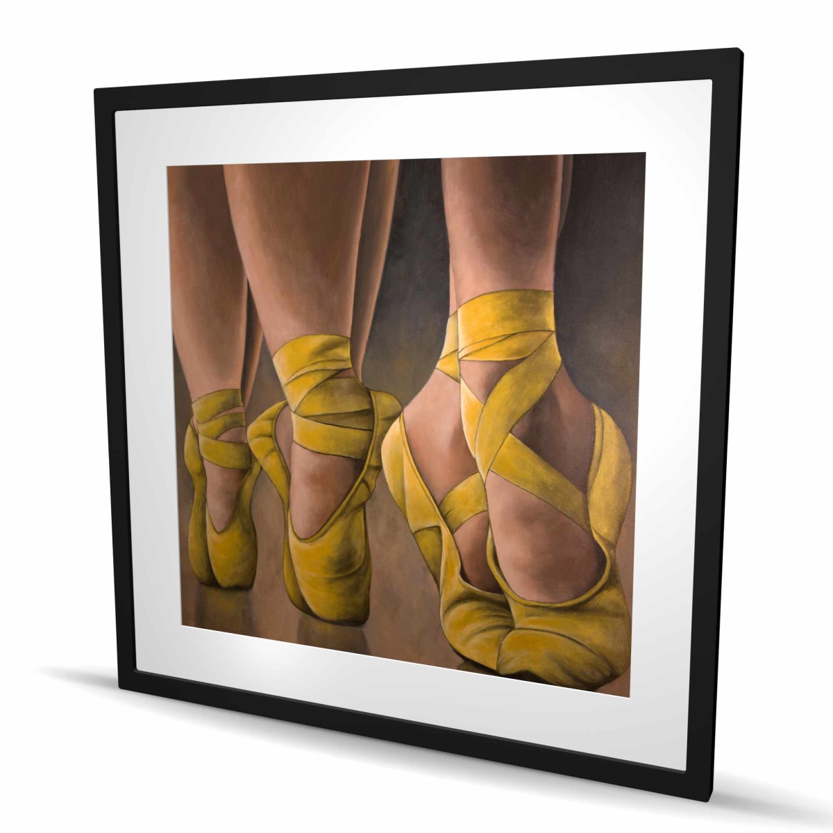 C1FM3636FBXVNT 36 x 36 in. Synchronized Ballerinas - Beige Bedroom Framed Print Decor