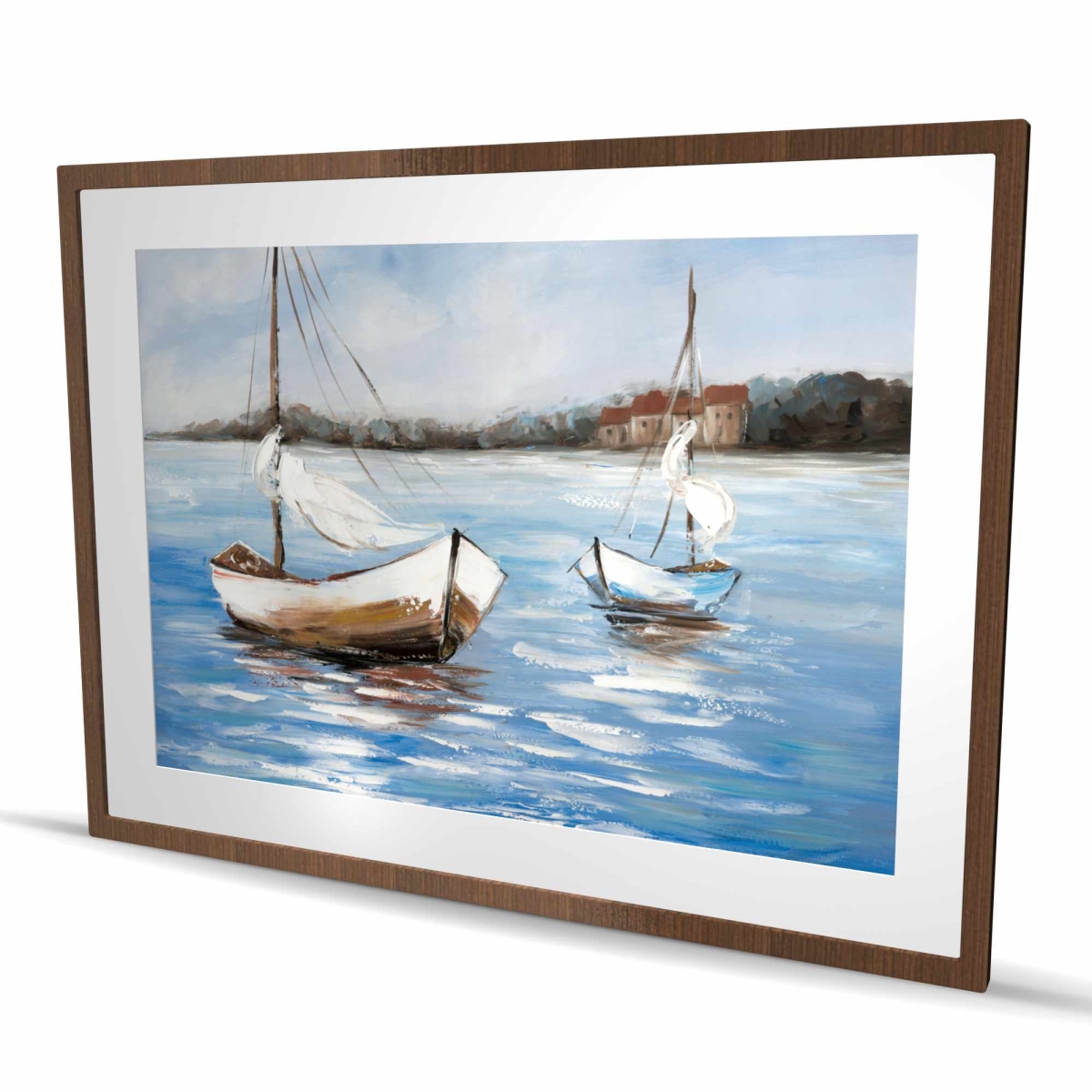 C1FM3648D3L6VP 36 x 48 in. Two Boats on the Water - Travel & Maps Framed Print Decor