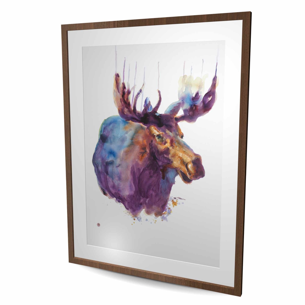C1FM3648E8KDKZ 36 x 48 in. Abstract Moose - Rustic Framed Matted Print for Home Decor