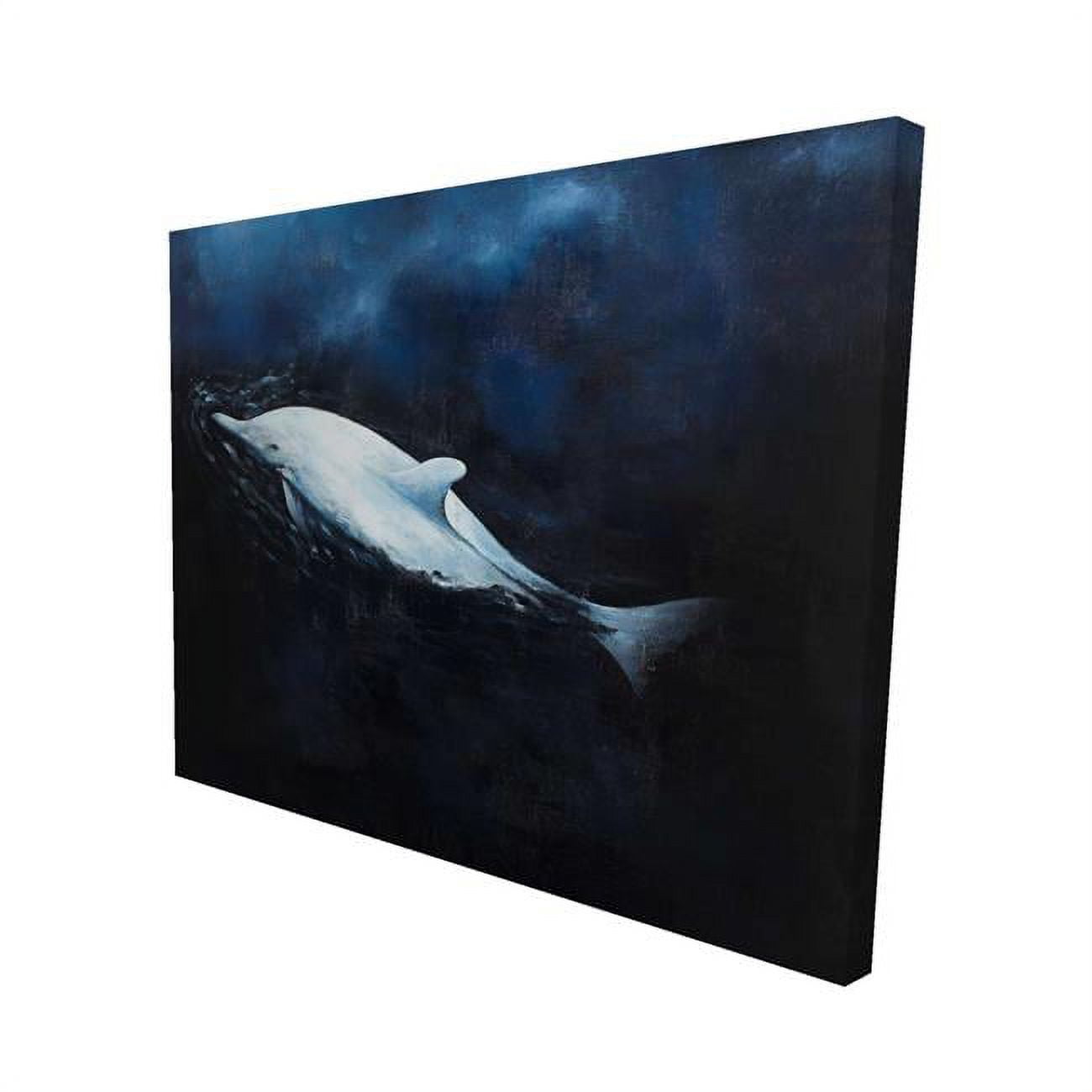 16 x 20 in. Swimming Dolphin-Print on Canvas