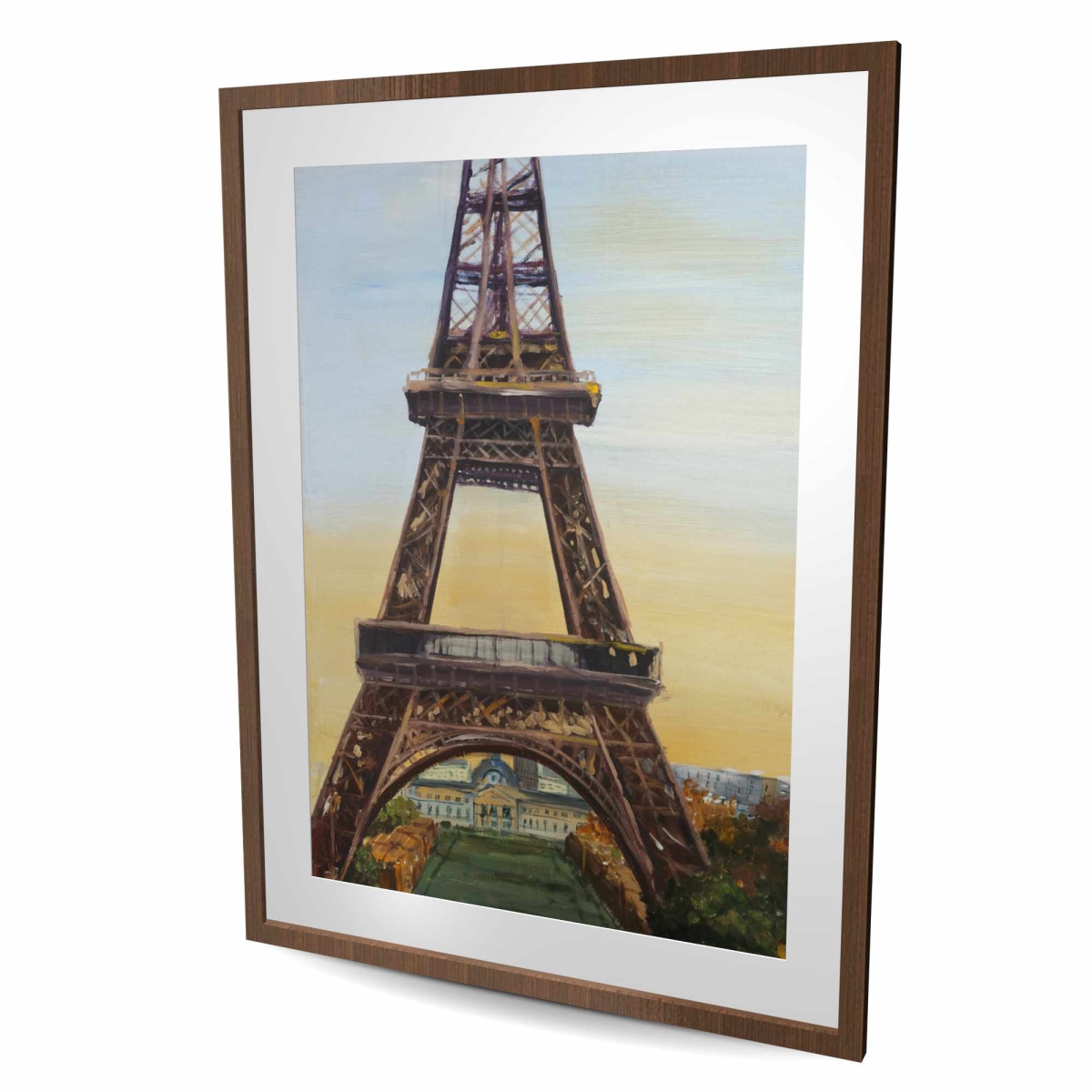 C1FM3648IF0V1I 36 x 48 in. Eiffel Tower by Dawn - Framed Matted Print for Home Decor