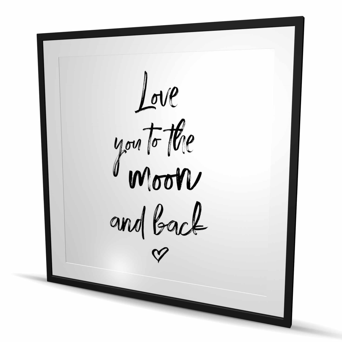 C1FM4848JG1WYY 48 x 48 in. Love You to the Moon & Back - Black & White Framed Print