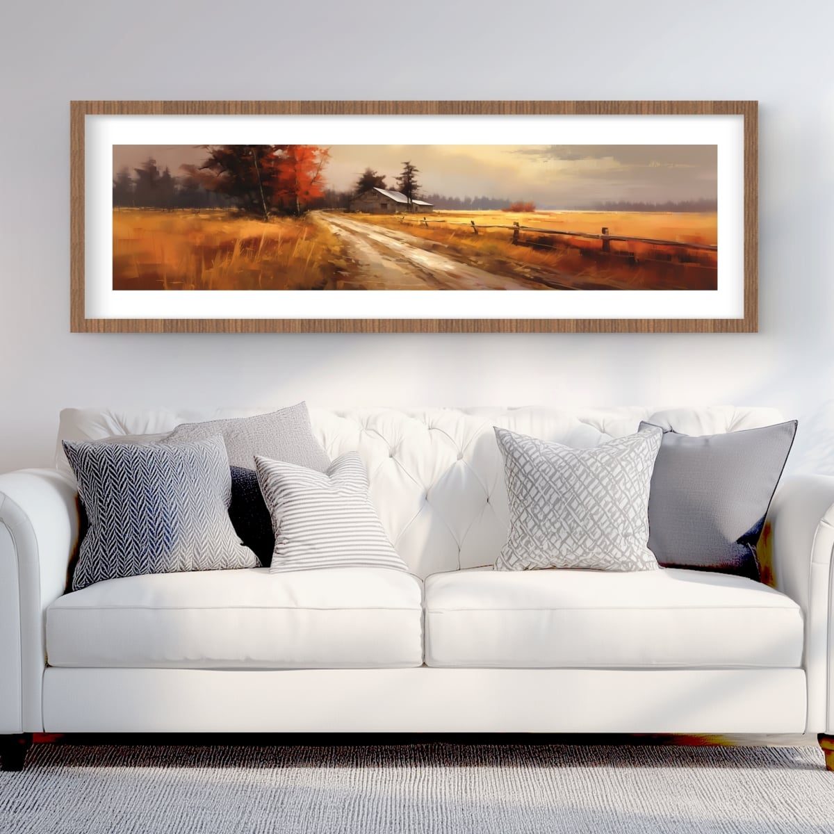 C1FM2060V3YY1S 20 x 60 in. Rain Approaching - Framed Matted Print for Home Decor