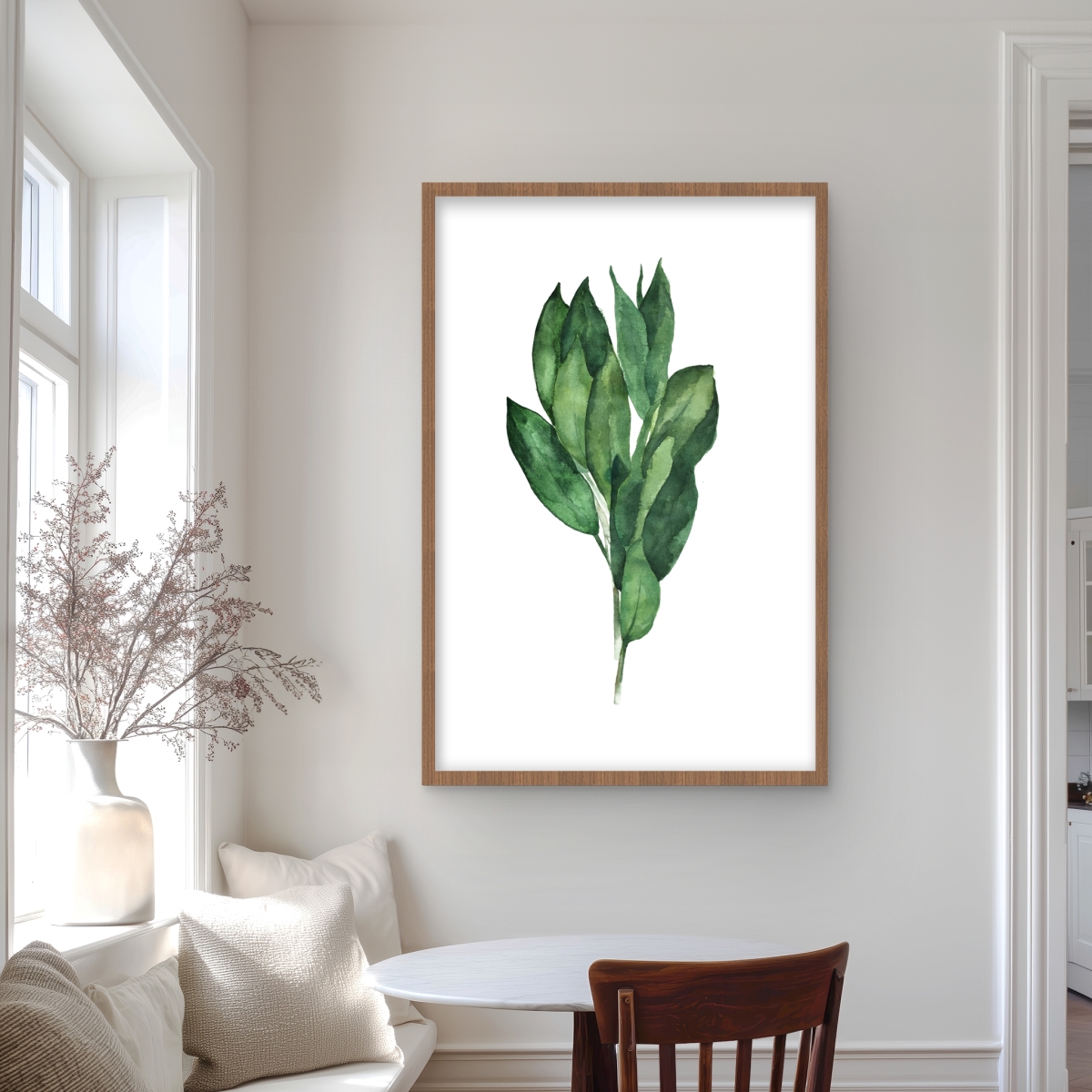 C1FM24368TRL45 24 x 36 in. Bay Leaves Bundle - Framed Matted Print for Home Decor