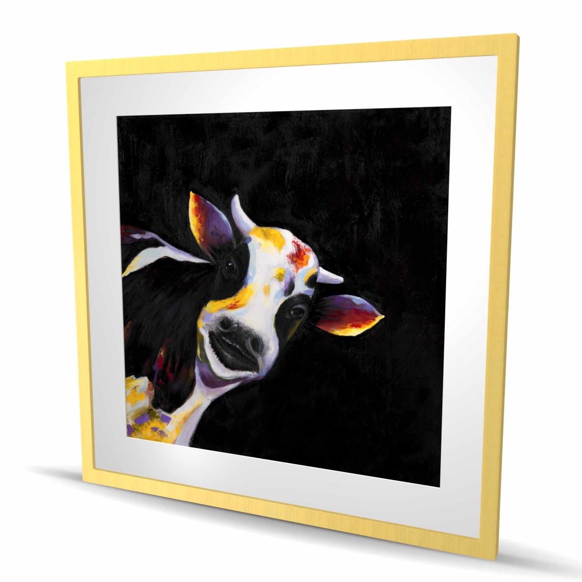C1FM363655GAR5 36 x 36 in. One Funny Cow - Rustic Bedroom Framed Matted Print Decor