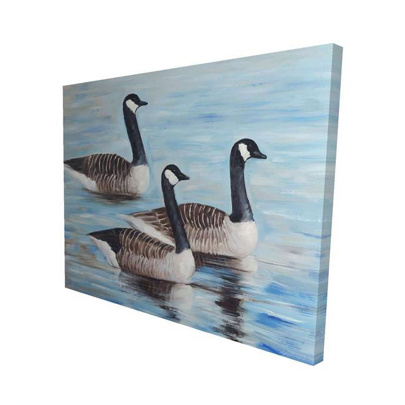 16 x 20 in. Canada Geese In Water-Print on Canvas