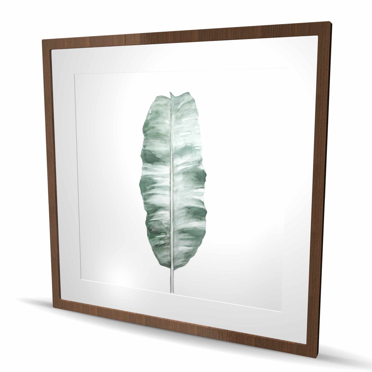 C1FM363682T1U2 36 x 36 in. Banana Leaf Framed Matted Print - Green Bedroom Decor