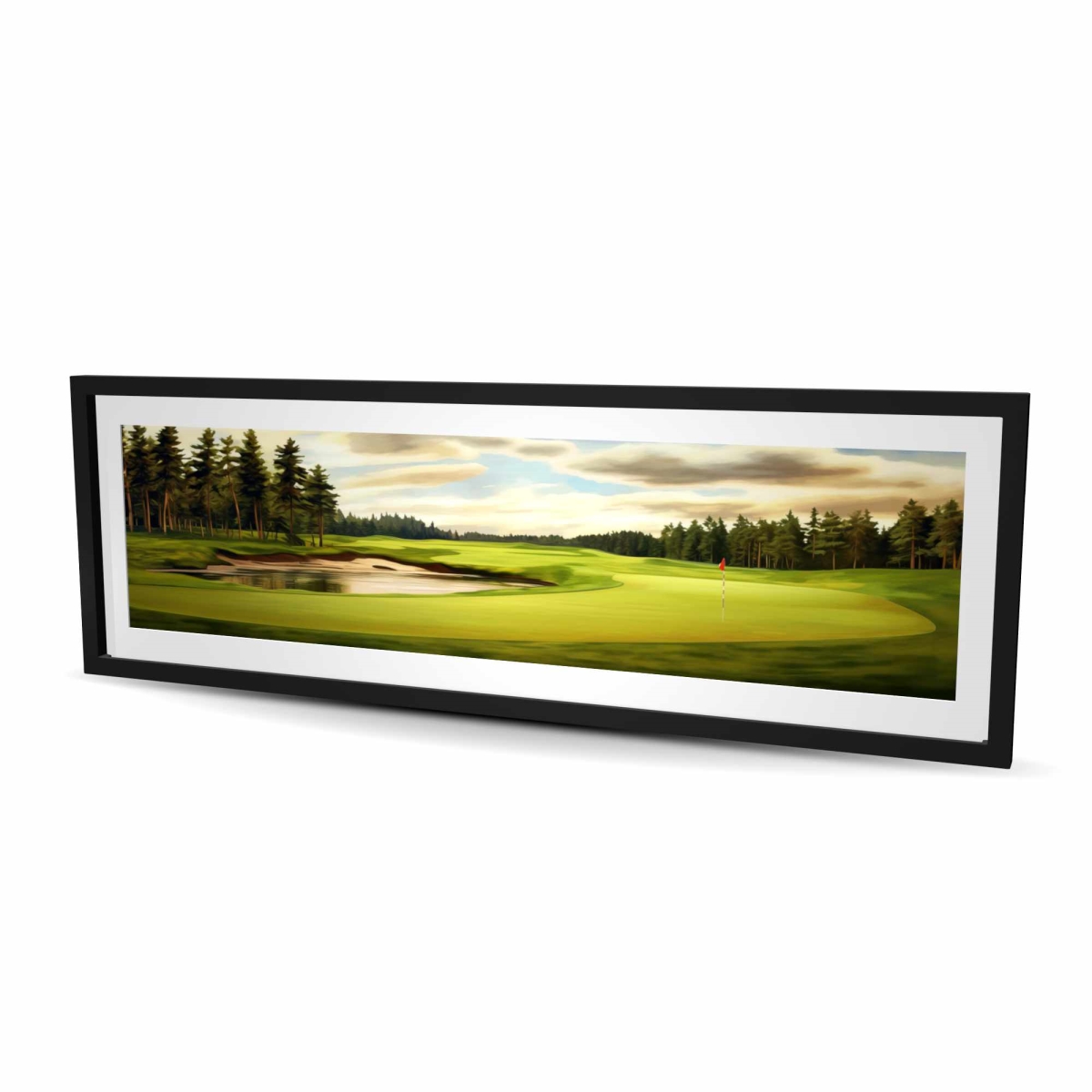 C1FM20607ZHL2B 20 x 60 in. Nice on Green Trees Framed Matted Print for Home Decor