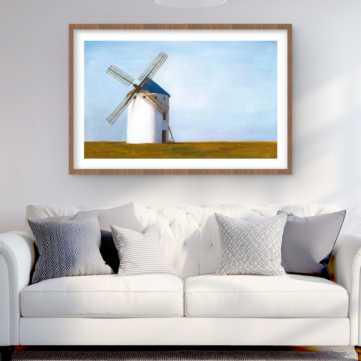 C1FM24360VKVSE 24 x 36 in. Big Windmill - Rustic Landscapes Framed Matted Print Decor