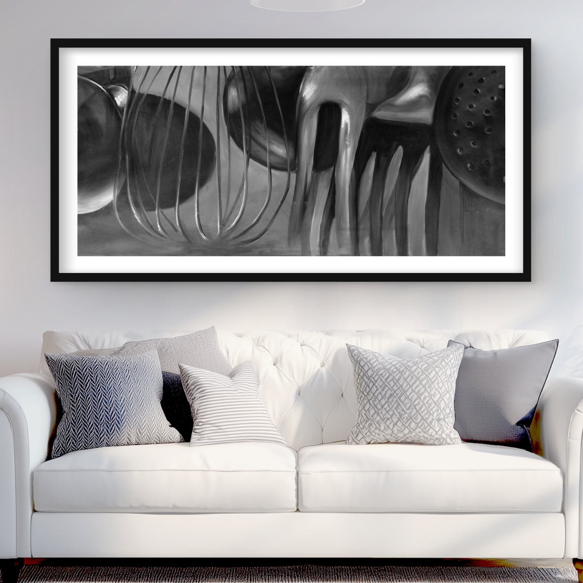 C1FM2448NL5O8X 24 x 48 in. Kitchen Tools Black Framed Matted Print - Home Decor Art