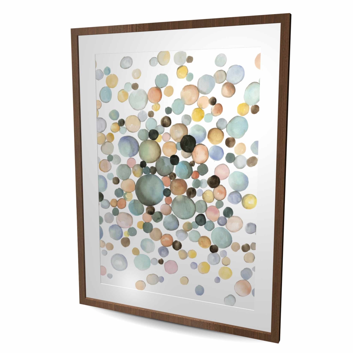 C1FM36483DPD2L 36 x 48 in. Little Bubbles - Minimalist Beige Framed Matted Print Decor