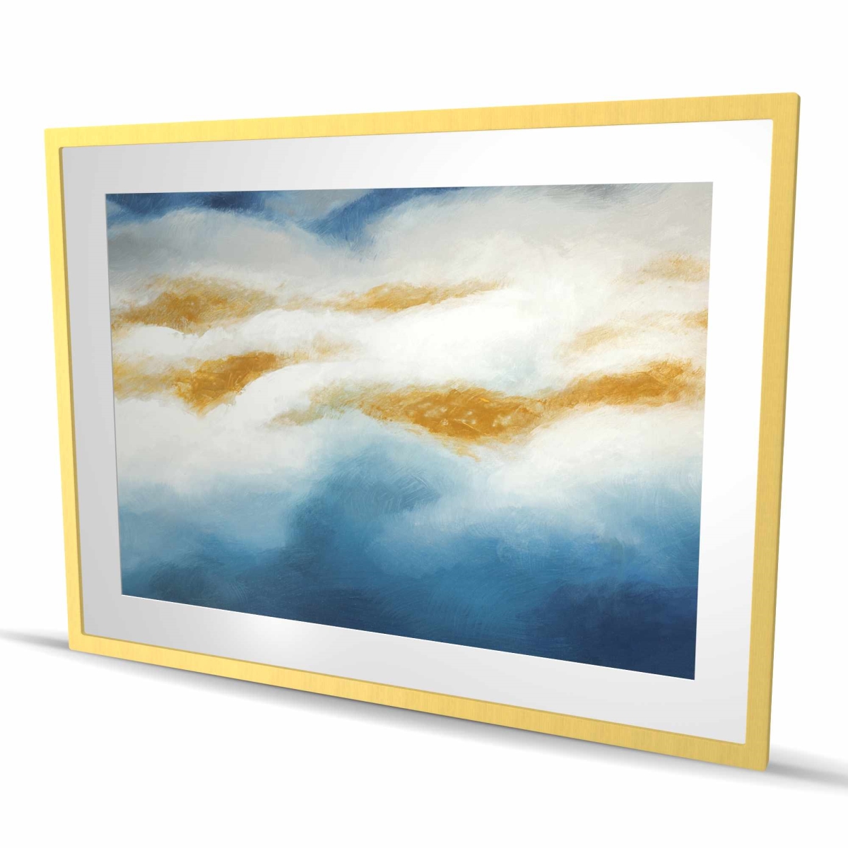 C1FM36483K4JDA 36 x 48 in. Abstract Clouds - White Framed Matted Print for Home Decor