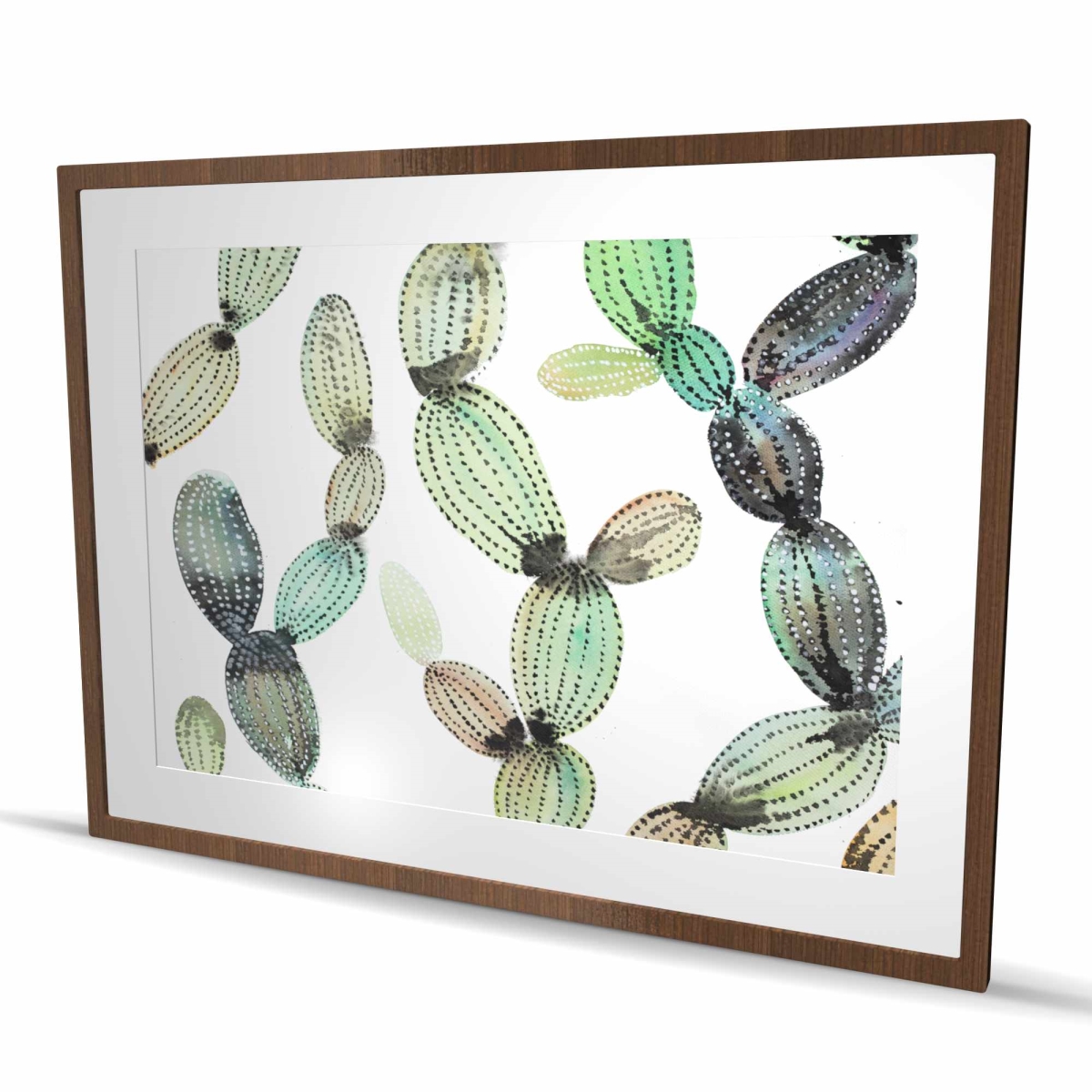 C1FM36485SLJDD 36 x 48 in. Cactus Pattern - Botanical Livingroom Framed Print for Decor