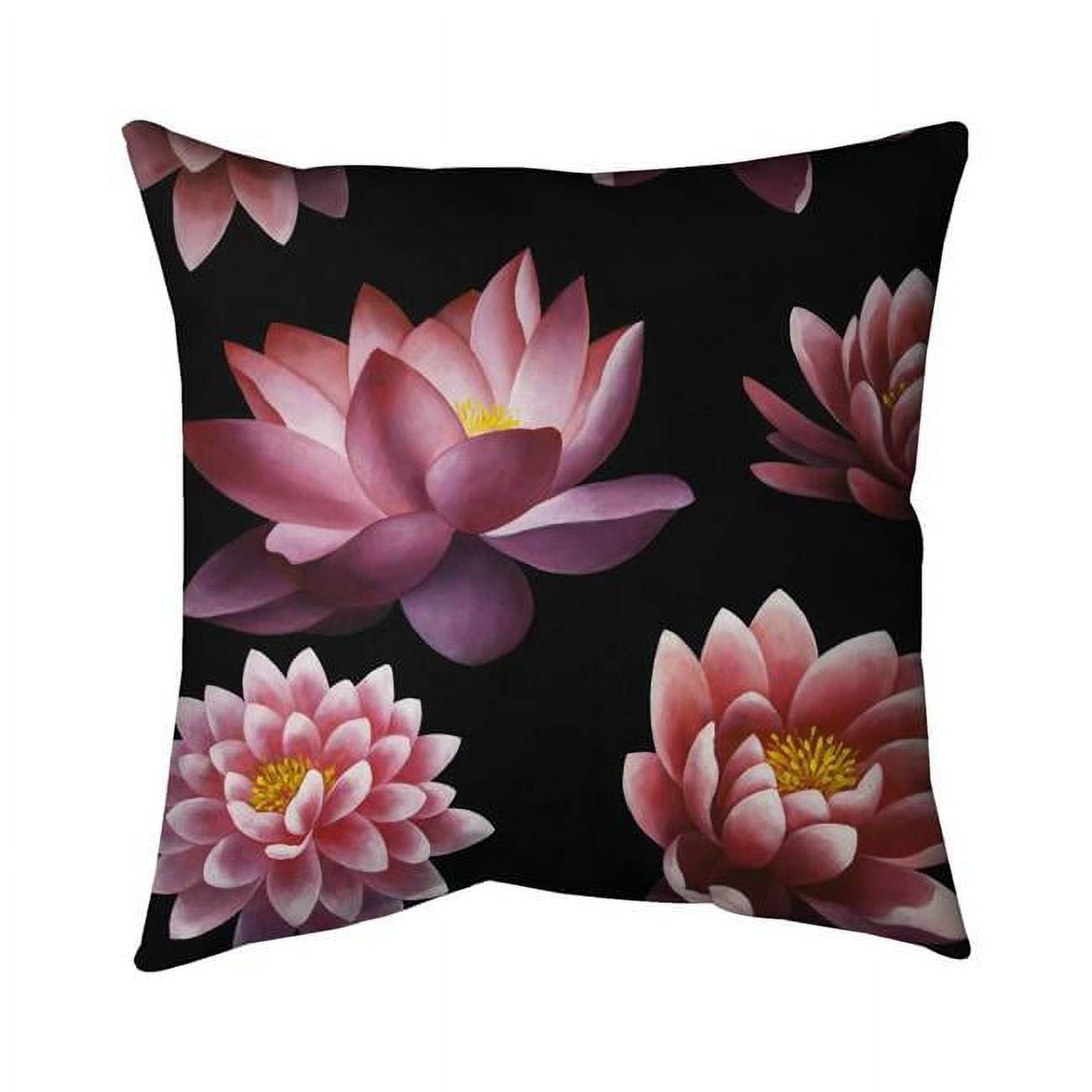 16 x 16 in. Lotus Flower Pattern-Double Sided Print Outdoor Pillow Cover