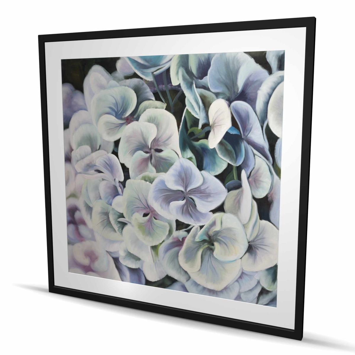 C1FM4848RLT8P6 48 x 48 in. Colorful Hydrangea Flowers - Rustic Botanical Framed Print