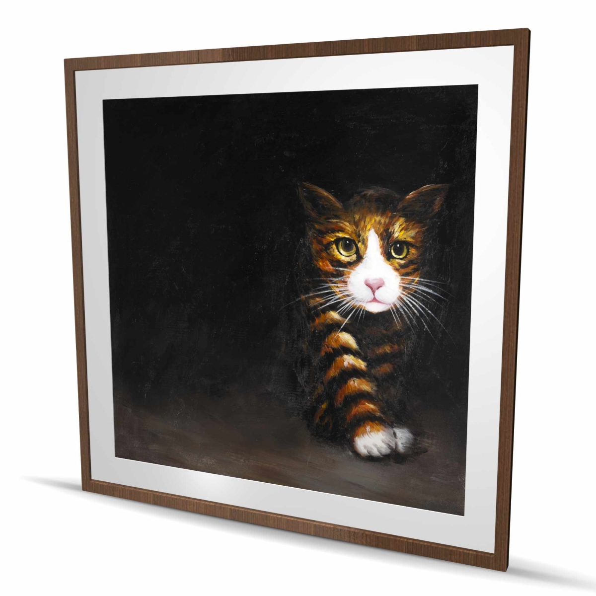 C1FM4848BTTJ7E 48 x 48 in. Discreet Cat - Modern Animals Framed Matted Print for Decor