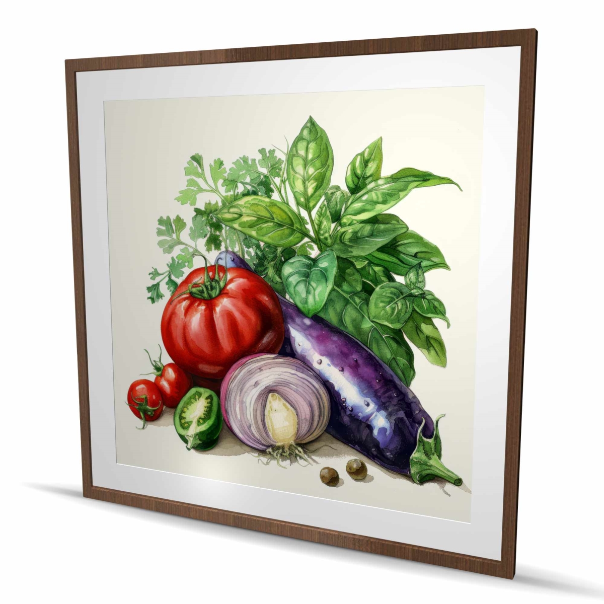 C1FM4848XSSR05 48 x 48 in. Piled Up - Turquoise Framed Matted Print for Home Decor