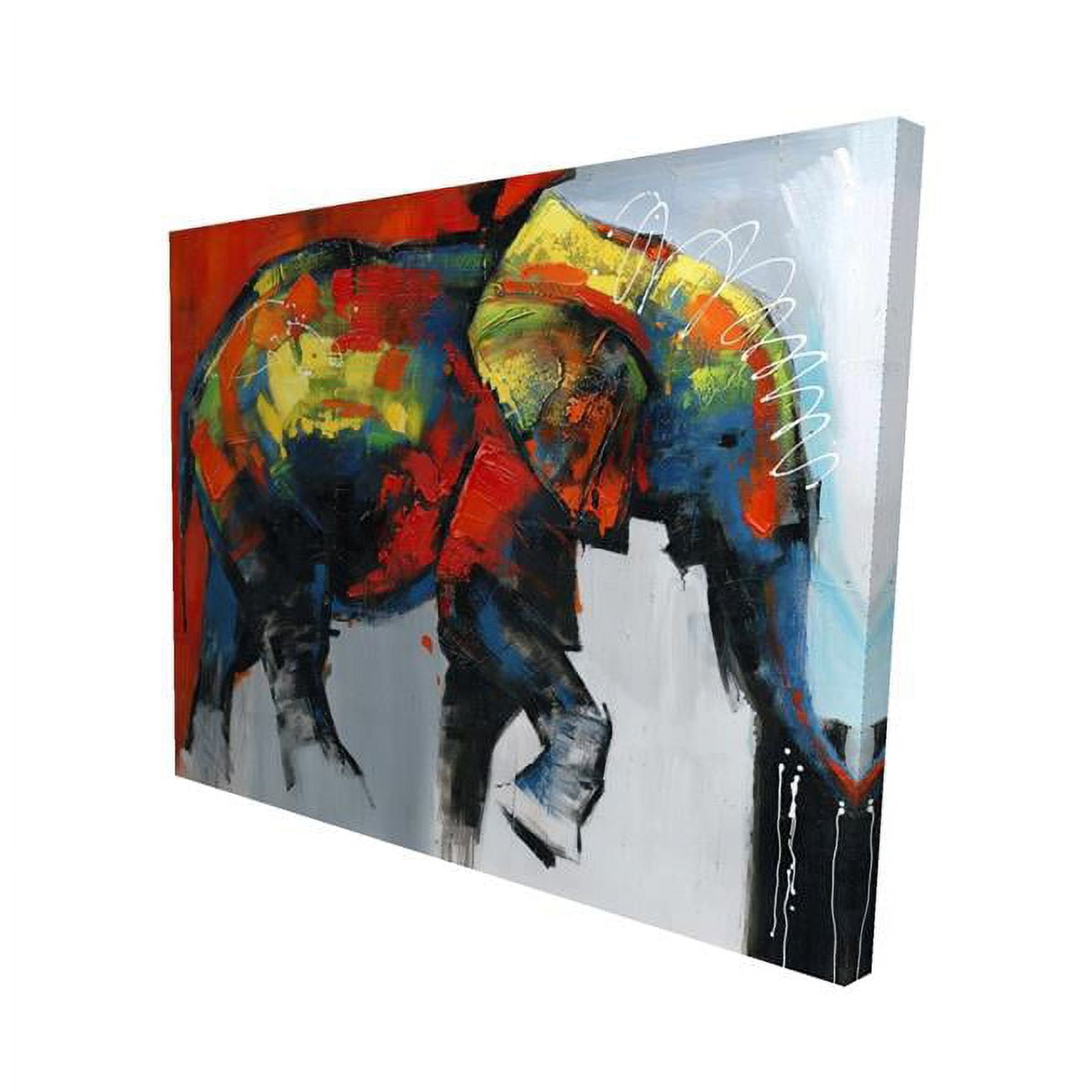 16 x 20 in. Abstract & Colorful Elephant In Motion-Print on Canvas